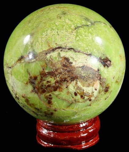 Polished Green Opal Sphere - Madagascar #55084